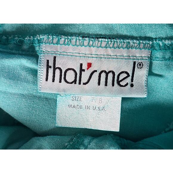 VTG 80's THAT'S ME! Women's Turquoise Pants SZ 7/8 USA High Waist Seamed Tapered - Picture 9 of 11
